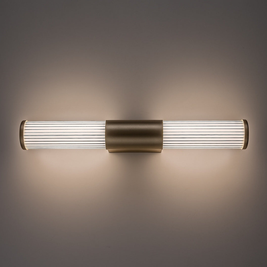 Badezimmer-Wandleuchte, Calyn, LED 8 W, 4000 K, 620 lm, L 40 cm, goldfarben, IP44, 75104