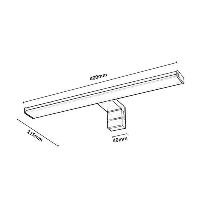 Badezimmer-Wandleuchte, Seyra, LED 8 W, 4000 K, 650 lm, L 40 cm, schwarz, IP44, 75112