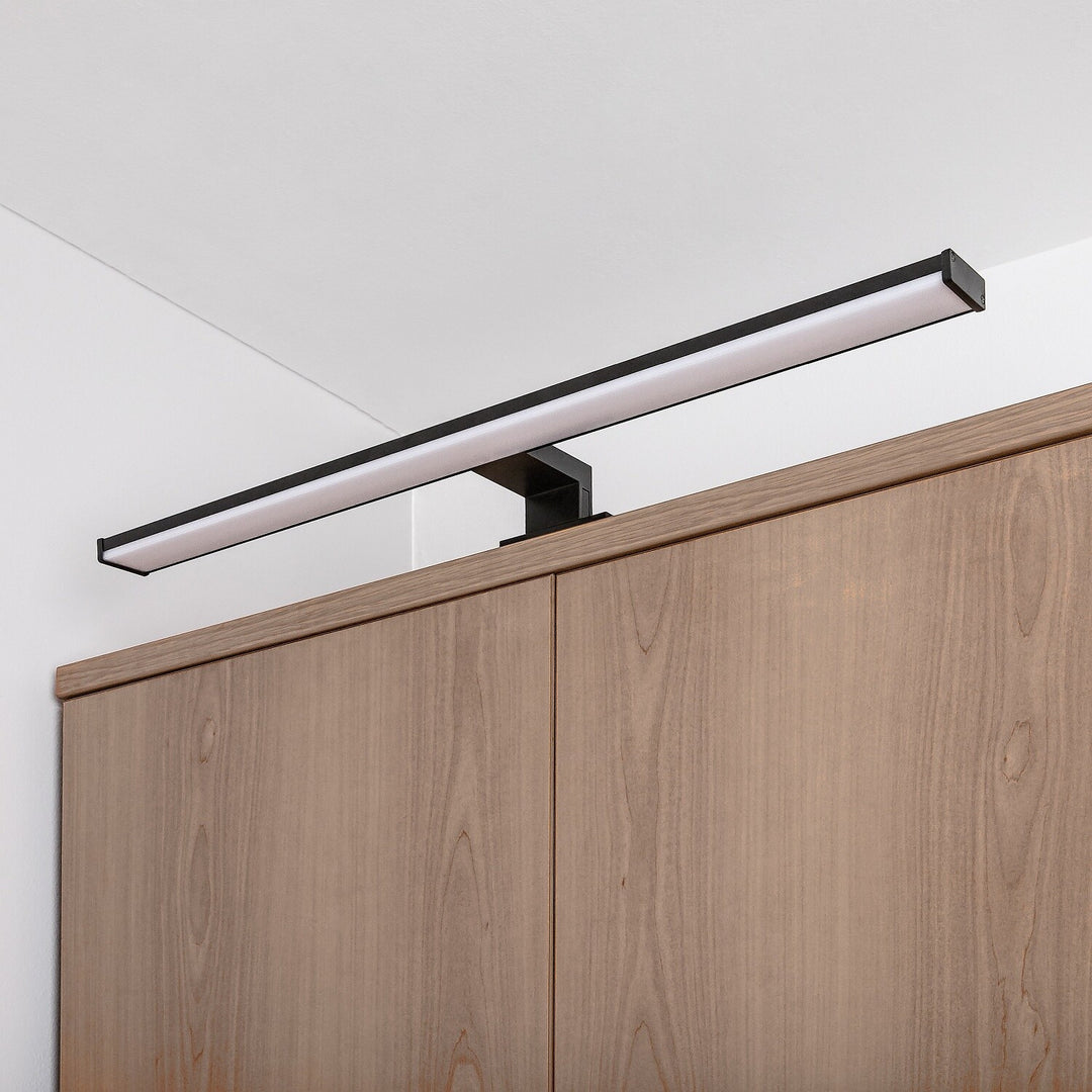 Badezimmer-Wandleuchte, Seyra, LED 12 W, 4000 K, 910 lm, L 60 cm, schwarz, IP44, 75113
