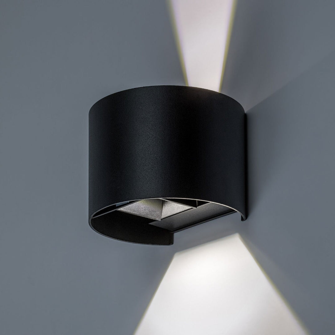 Außenwandleuchte, Virna, LED 5 W, 420 lm, Farbtemperatur 2700, 4000, 6500 K, IP54, schwarz, 77218