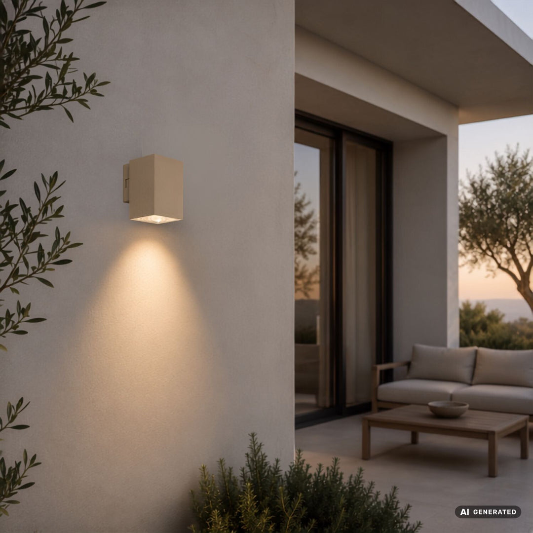 Außenwandleuchte, Urfa, LED 9 W, 900 lm, Farbtemperatur 2700, 4000, 6500 K, H 11,5 cm, IP65, grau-beige, 77216
