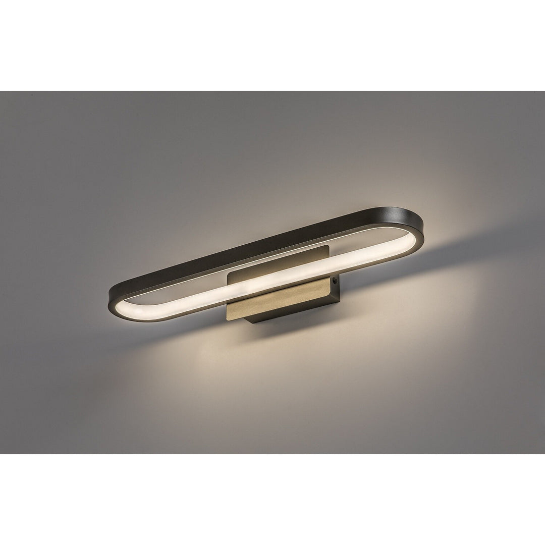 Badezimmer-Wandleuchte, Odran, LED 15 W, 1200 lm, 4000 K, L 40 cm, Gunmetal, IP44, 75114
