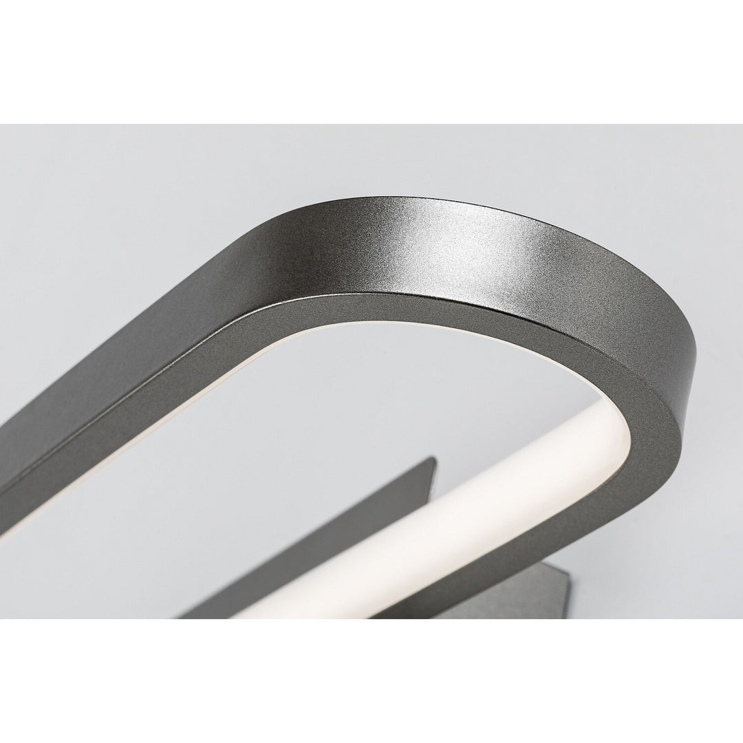 Badezimmer-Wandleuchte, Odran, LED 15 W, 1200 lm, 4000 K, L 40 cm, Gunmetal, IP44, 75114