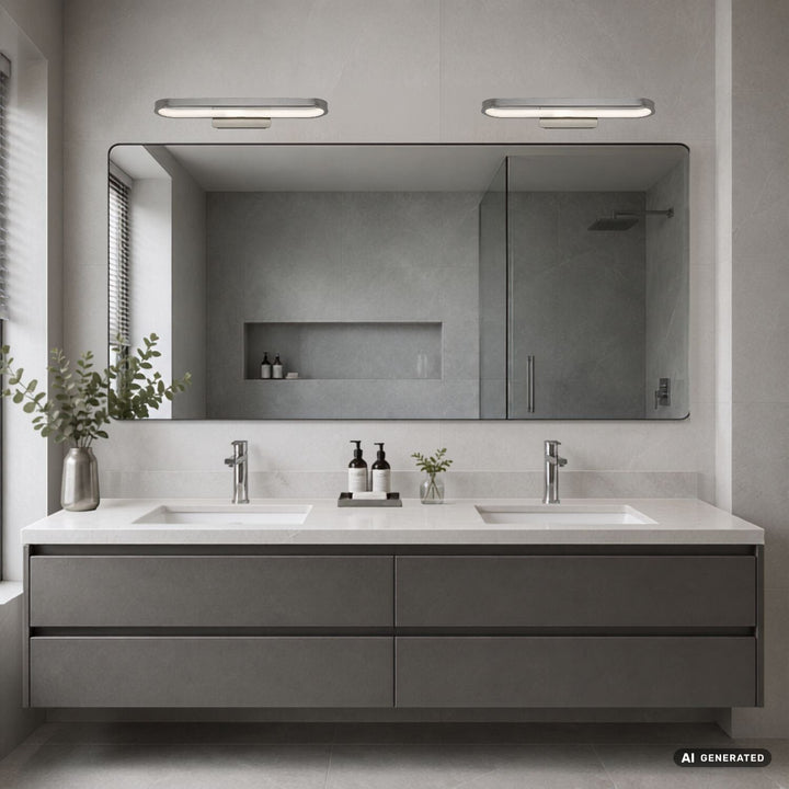 Badezimmer-Wandleuchte, Odran, LED 15 W, 1200 lm, 4000 K, L 40 cm, Gunmetal, IP44, 75114