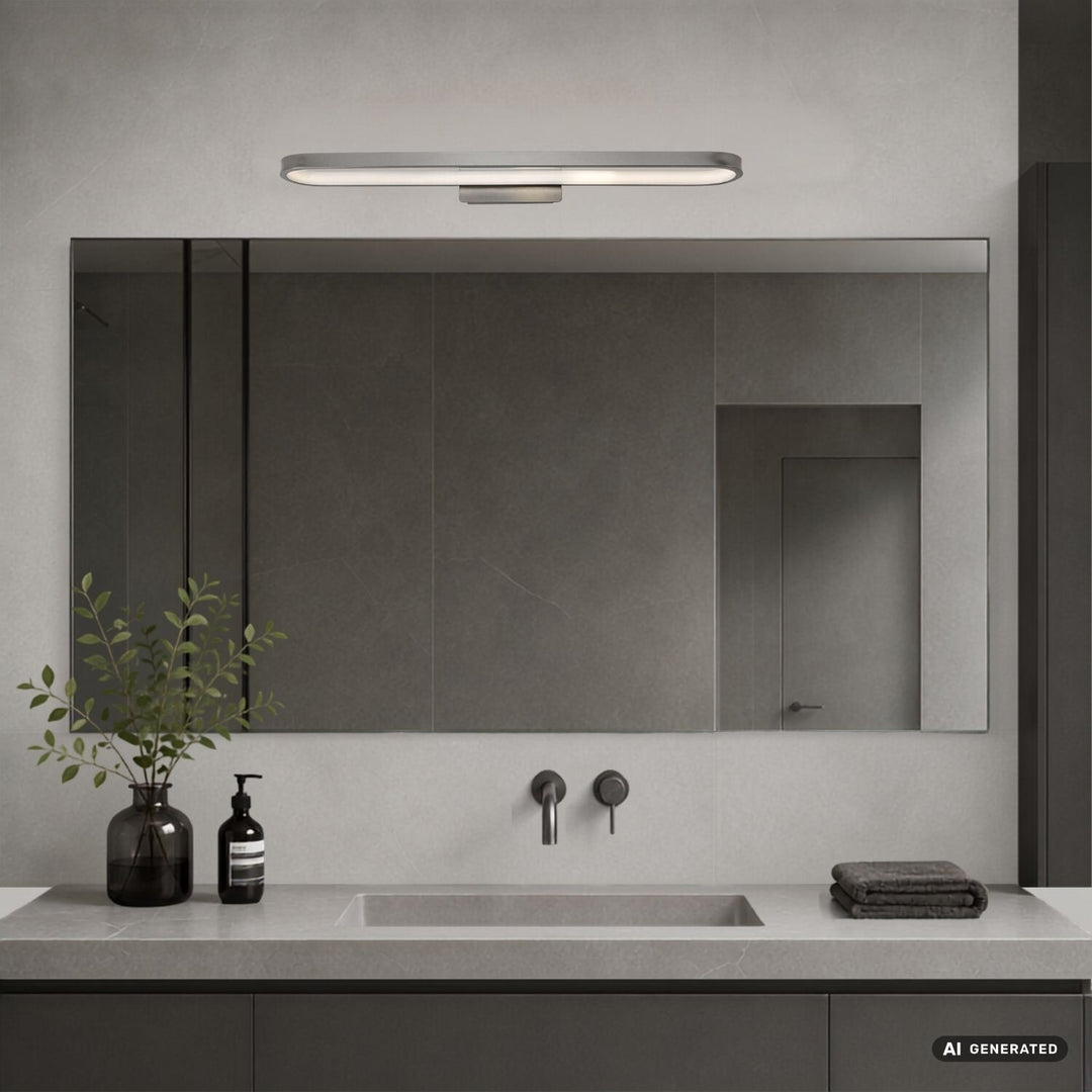 Badezimmer-Wandleuchte, Odran, LED 18 W, 1350 lm, 4000 K, L 60 cm, Gunmetal, IP44, 75115