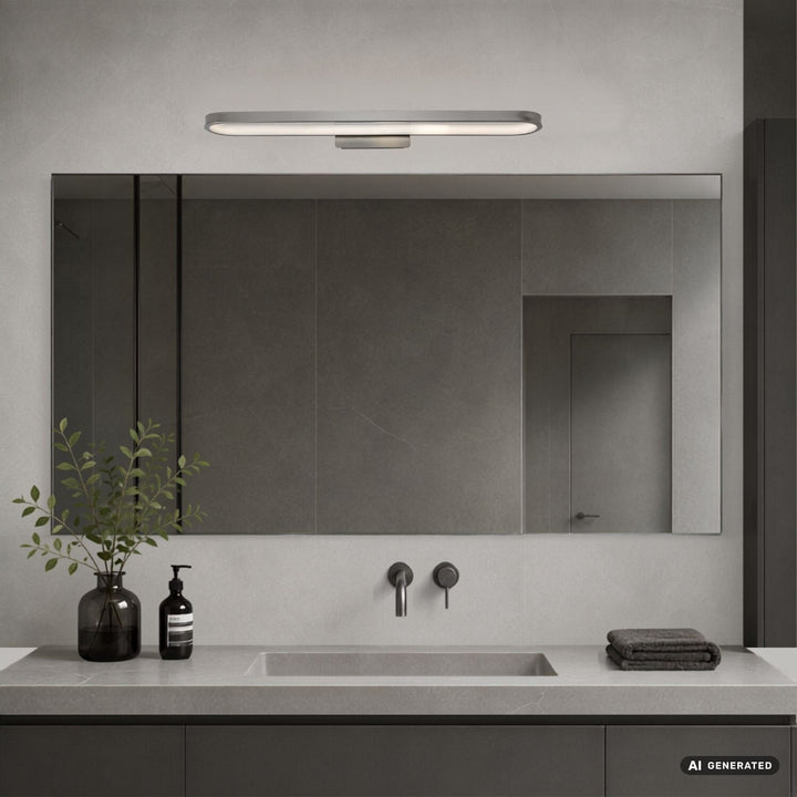 Badezimmer-Wandleuchte, Odran, LED 18 W, 1350 lm, 4000 K, L 60 cm, Gunmetal, IP44, 75115