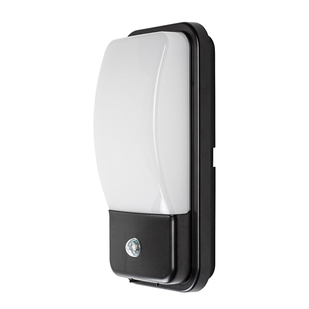 Außenwandleuchte, Matzen, LED 20 W, 1860 lm, 4000 K, H 30 cm, IP65, schwarz, mit PIR-Sensor, 77233
