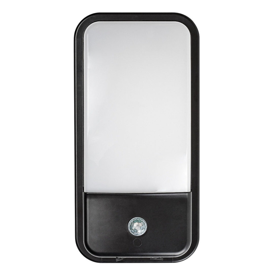 Außenwandleuchte, Matzen, LED 20 W, 1860 lm, 4000 K, H 30 cm, IP65, schwarz, mit PIR-Sensor, 77233
