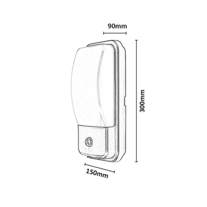Außenwandleuchte, Matzen, LED 20 W, 1860 lm, 4000 K, H 30 cm, IP65, schwarz, mit PIR-Sensor, 77233