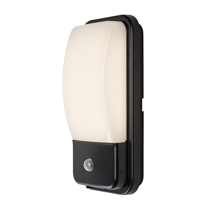 Außenwandleuchte, Matzen, LED 20 W, 1860 lm, 4000 K, H 30 cm, IP65, schwarz, mit PIR-Sensor, 77233