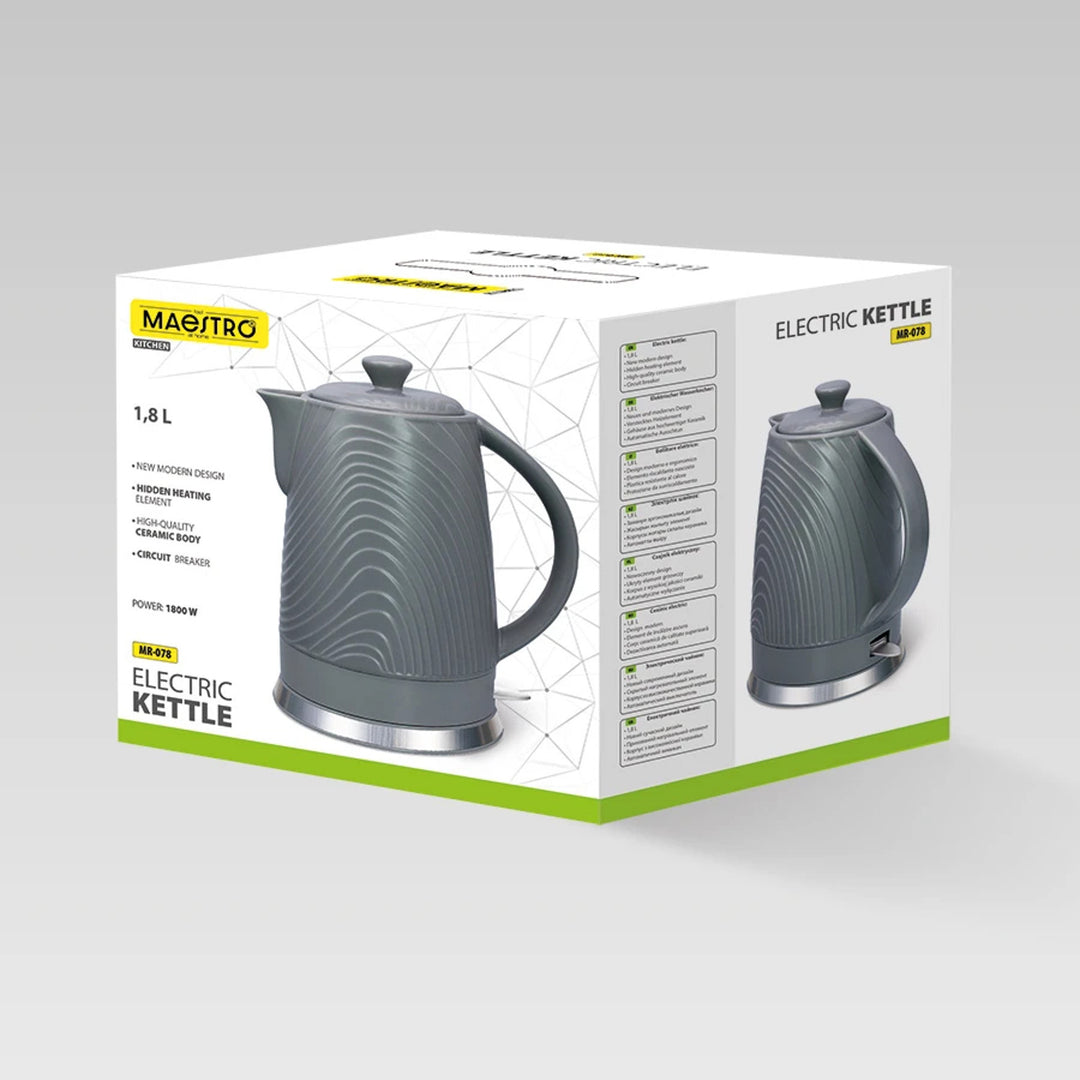 Maestro-Wasserkocher, Fassungsvermögen 1,8 l, Leistung 1800 W, Warmhaltefunktion, Anti-Calc-Filter, MR-078