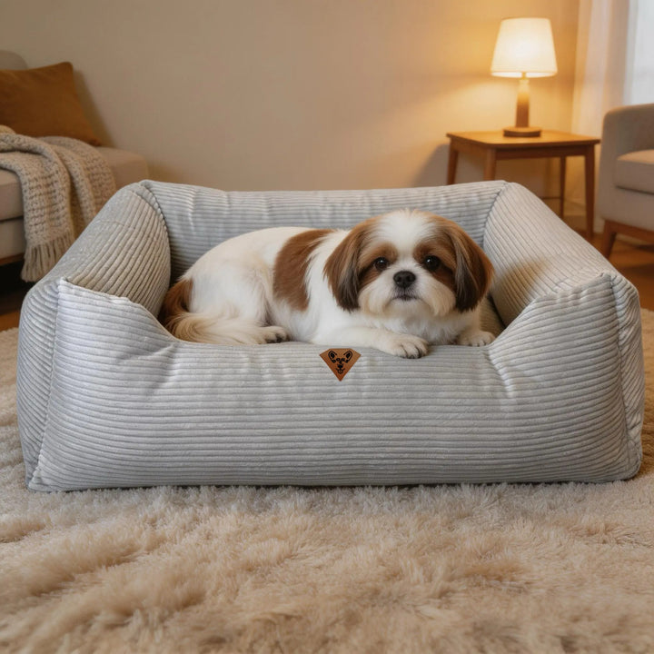 Premium-Hundebett aus Cord, 120 x 100 cm, zerlegbar, Dogs4life