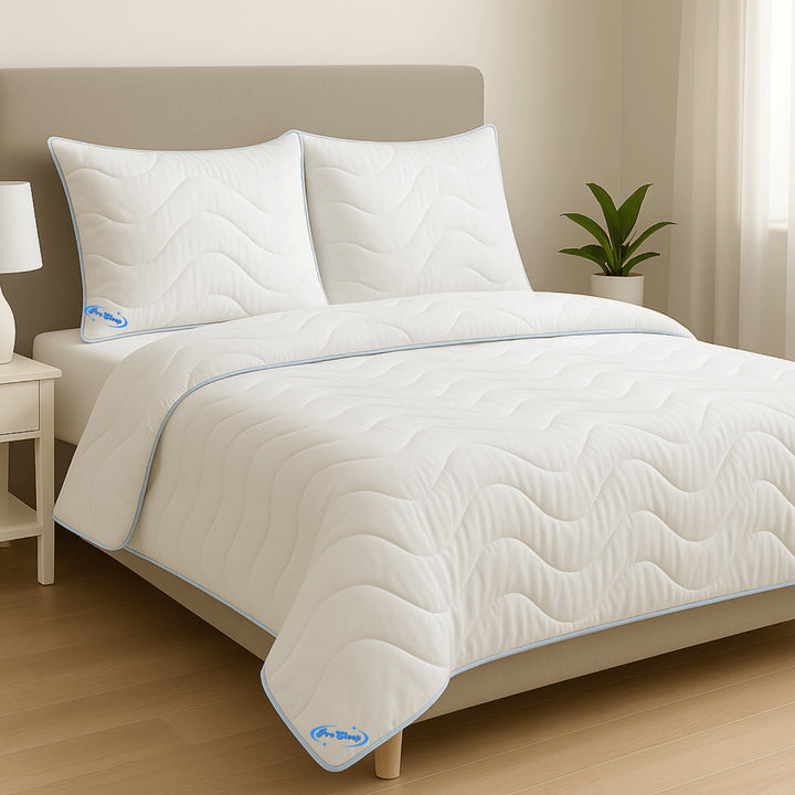Antiallergische, gesteppte Winterbettdecke 200 x 200 cm + 2 Kissen von ProSleep