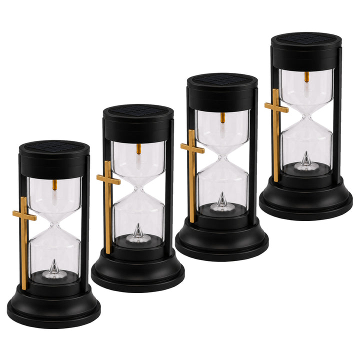 Solar-Grabkerze, „Sanduhr der Ewigkeit“, LED 0,08 W, Betriebsdauer 20.000 Stunden, maximale Leuchtkraft 3 lm, 77199, Znicz-lux, 4 Stück
