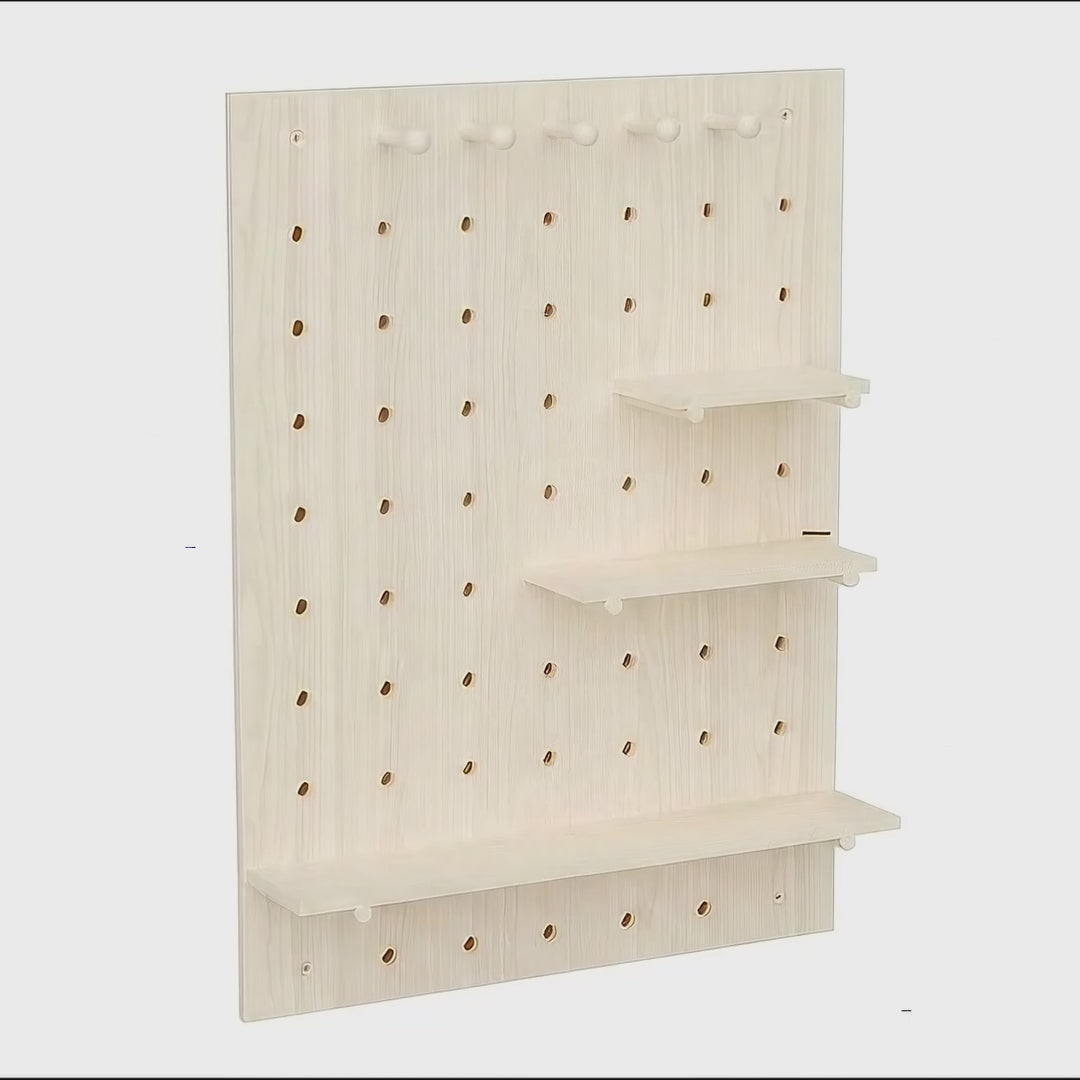 Holz-Organizer-Tafel Maclean, Farbe helles Holz, 60 x 80 cm, max. 20 kg, MC-131 WD