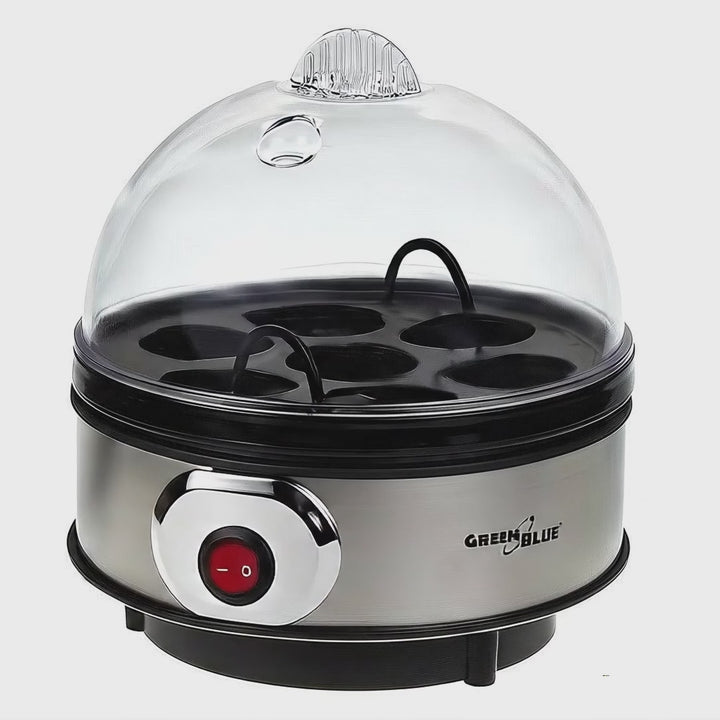 GreenBlue automatischer Eierkocher, Leistung 400W, bis zu 7 Eier, Messbecher, 220-240V~, 50 Hz, GB572