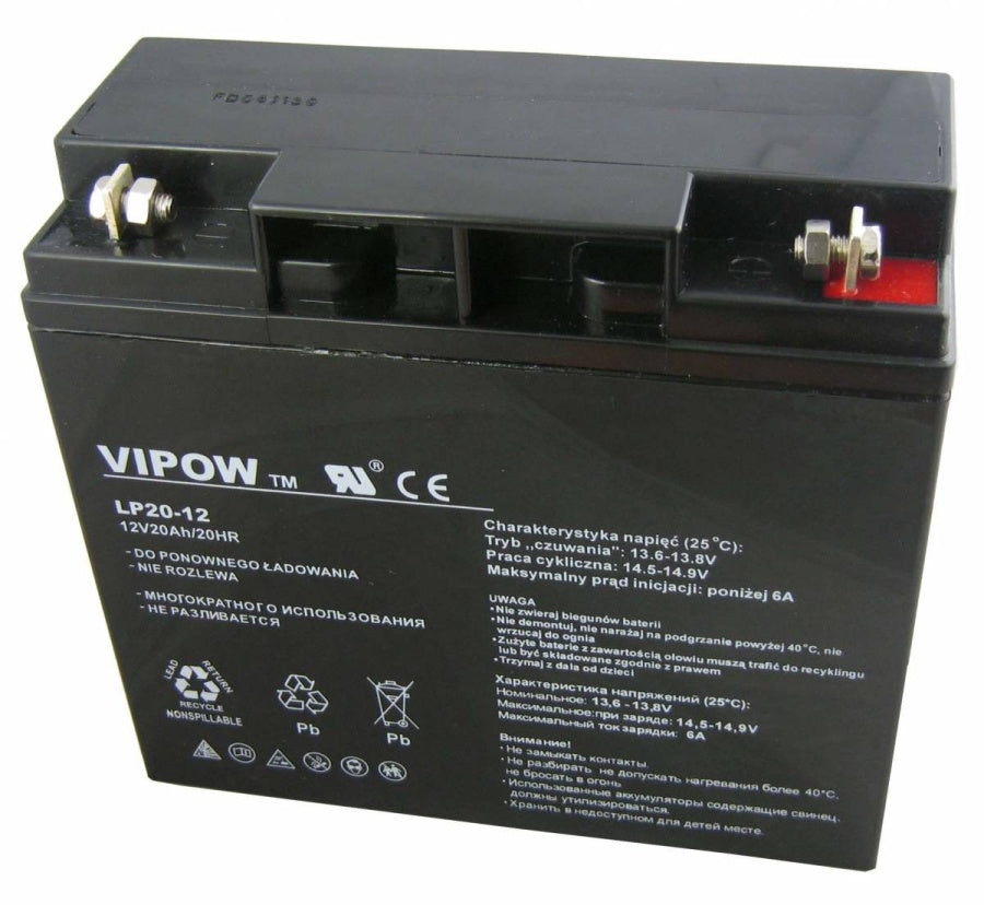 Wartungsfreie Vipow 12V 20Ah Gel-Batterie Abmessungen 181 x 77 x 167 mm