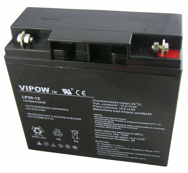 Wartungsfreie Vipow 12V 20Ah Gel-Batterie Abmessungen 181 x 77 x 167 mm