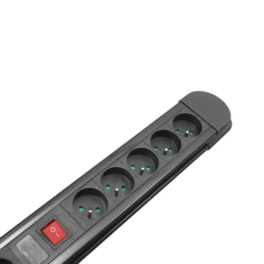 Maclean-Steckdosenleiste, Verlängerungskabel mit 10 Steckdosen, 2 Schaltern, Überlastschutz und -anzeige, 3680 W, MCE10