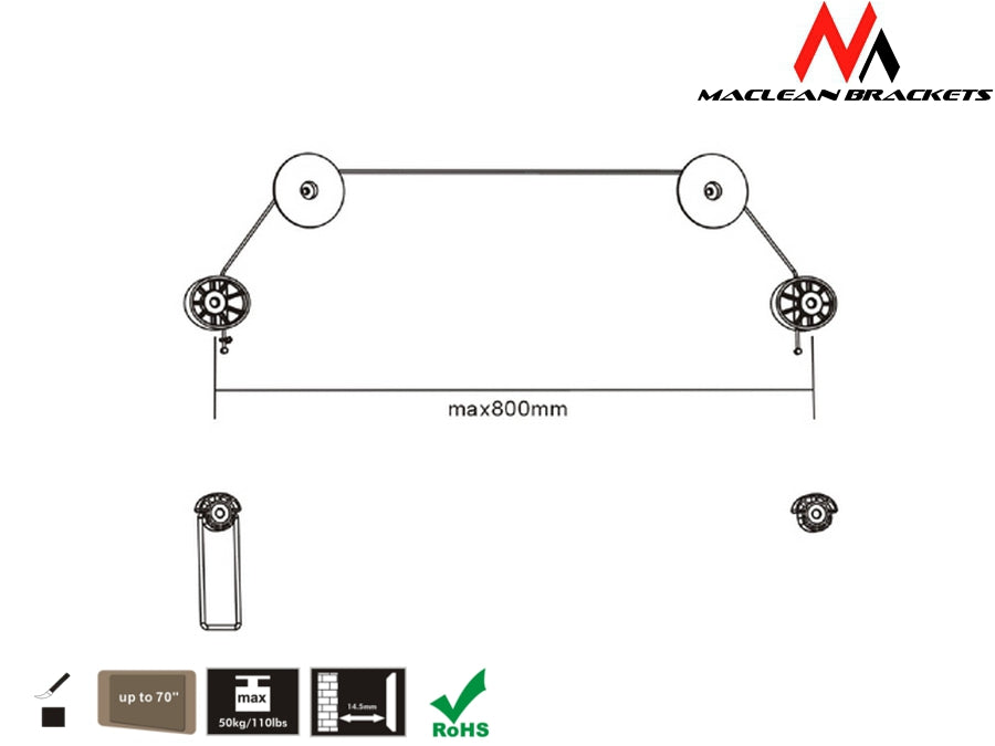Maclean Brackets MC-557 für OLED QLED LED LCD Plasma Monitore