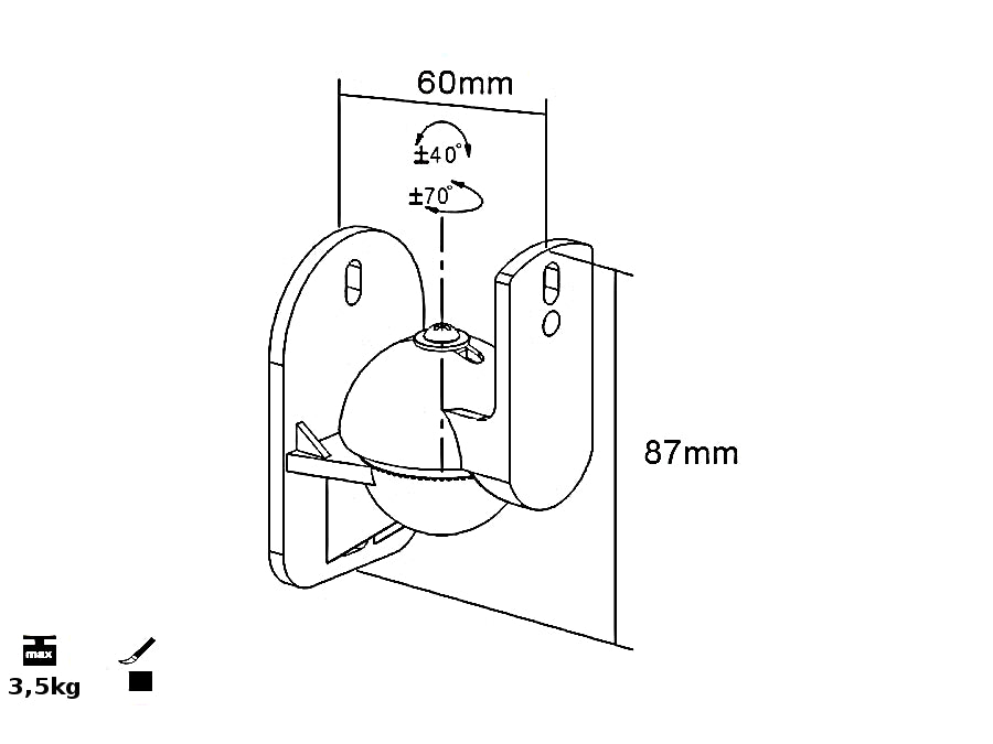 Lautsprecherhalter für Säulen UCH0113 Cabletech Maximale Belastung: bis zu 8 kg