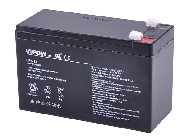 Wartungsfreie Gelbatterie 12V 7Ah Vipow BAT0211