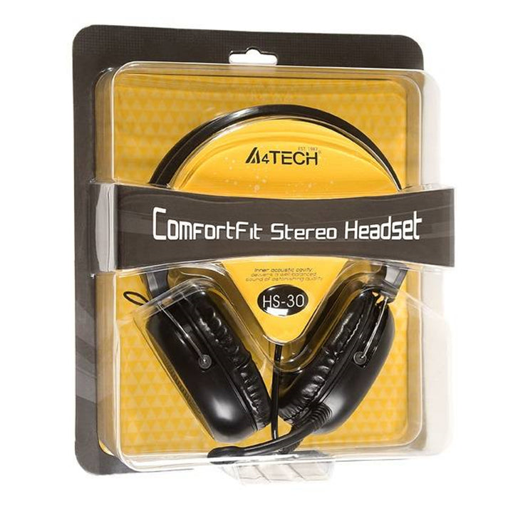 A4TECH HS-30 ComforFit Stereo-Headset Kopfhörer  On-Ear Kopfhörer 40mm Treiber  Schwarz