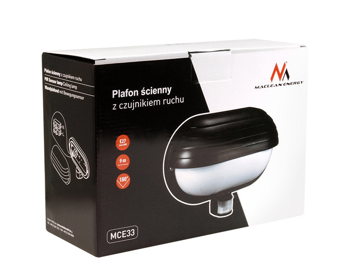 Wandleuchte Maclean, mit PIR-Sensor, max. 60 W, 180°, MCE33B