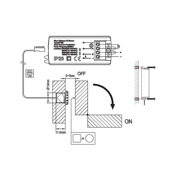 Infrarot-PIR-Sensor zur Erkennung der Türbewegung von Maclean MCE135