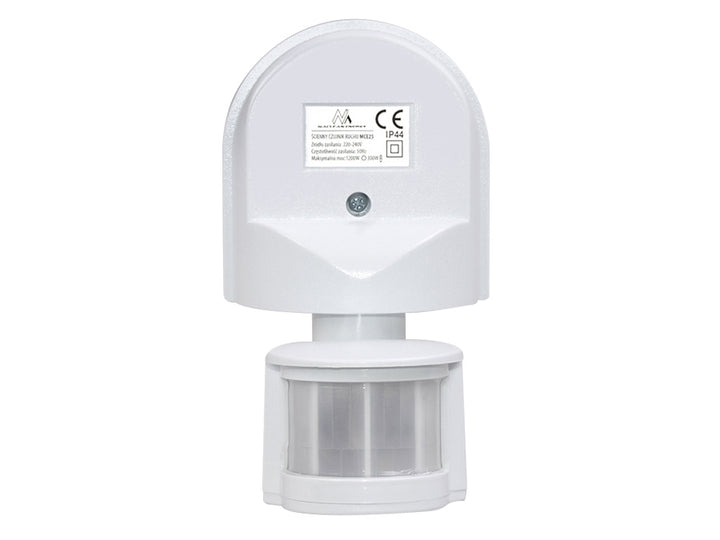 Maclean Wandmontierter Bewegungs- und Dämmerungssensor, 180°, max. 1200W, weiß, MCE25 W