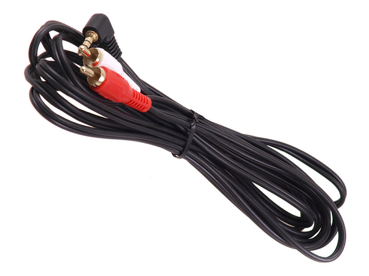 Maclean gewinkeltes Miniklinkenkabel 3,5mm, 2RCA, 3m, schwarz, MCTV-825