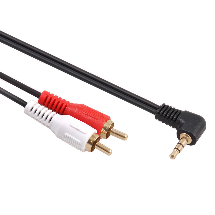 Maclean gewinkeltes Miniklinkenkabel 3,5mm, 2RCA, 3m, schwarz, MCTV-825