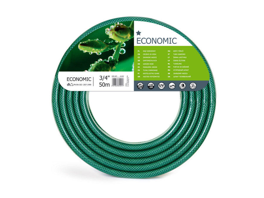 Cellfast Gartenschlauch SET ECONOMIC Elastisch und flexibel 3-lagiger  UV-Strahlen- und Algenablagerungbeständig 20 bar 50m 3/4 zoll