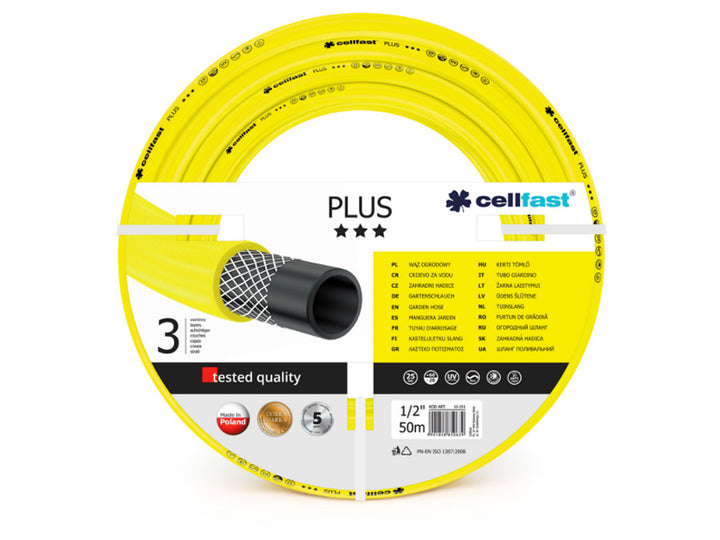 Strapazierfähiger 3-lagiger Gartenschlauch Cellfast Plus 1/2" 50m