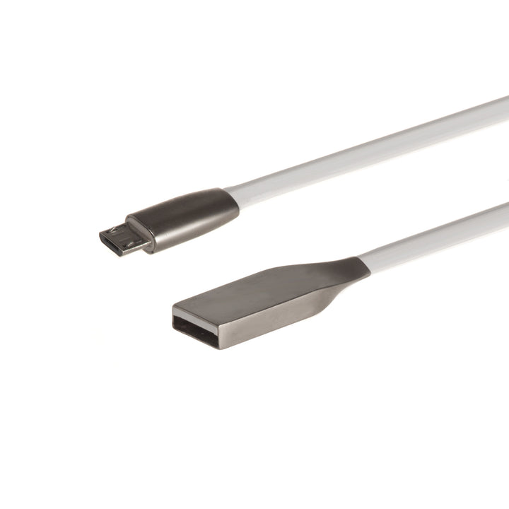 Maclean USB-Kabel, AM, Micro flach, nicht verwickelt, Weiß, 1m, MCTV-833W