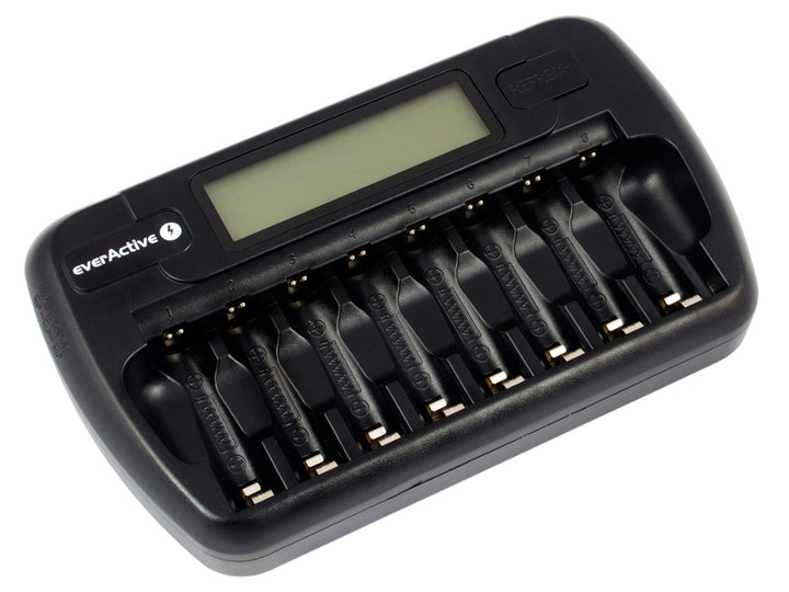 Batterieladegerät AA und AAA everActive, 8 Kanäle, LCD-Display, NC-800