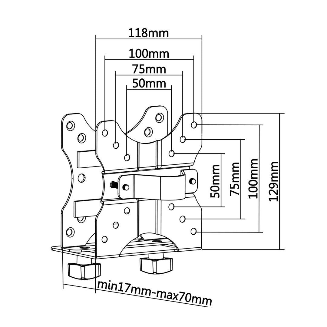 Maclean Brackets MC-720 Universalhalter für Minicomputer NUC MAC Mini CPU max. 5kg schwarz