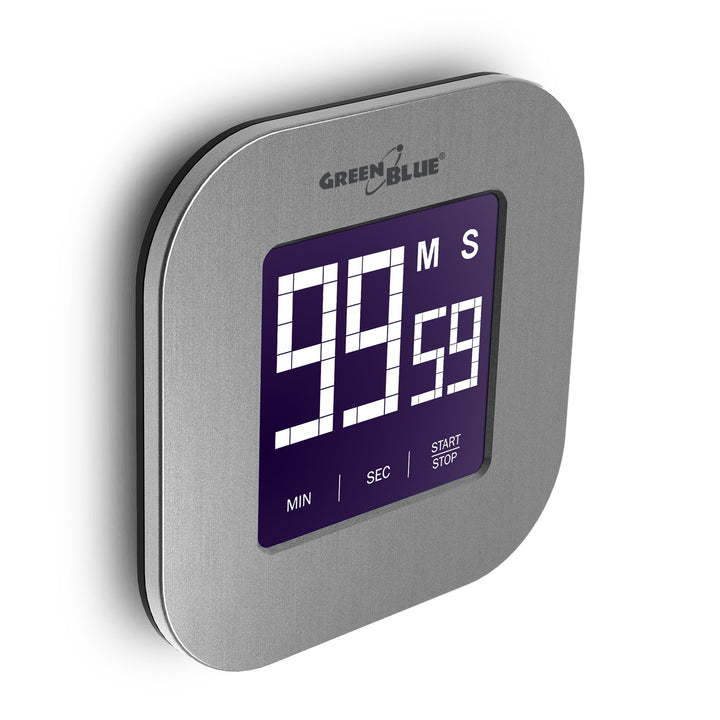Digitaler Touchscreen Timer Countdown Stoppuhr Magnet Rückseite + Ständer GreenBlue