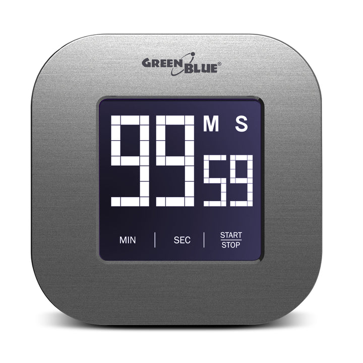 Digitaler Touchscreen Timer Countdown Stoppuhr Magnet Rückseite + Ständer GreenBlue