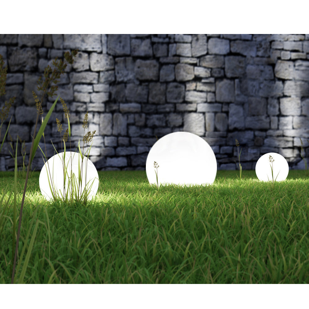 Solar LED Gartenlampe Große Kugel GB166 25x25x58cm, weiß