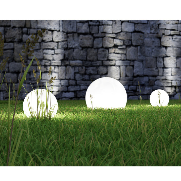 Solar LED Gartenlampe Große Kugel GB166 25x25x58cm, weiß