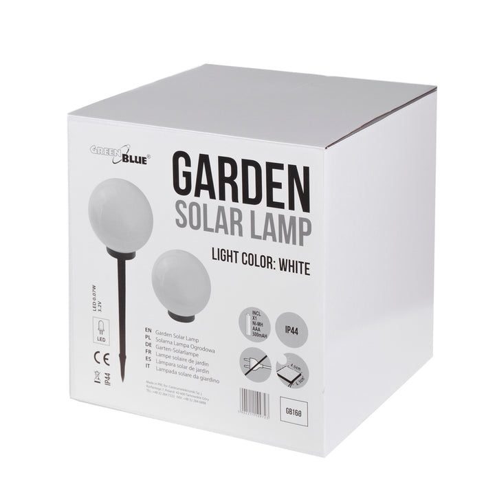 Solar Garten Stehleuchte GB168 30x30x63 cm Kugel, weiße LED