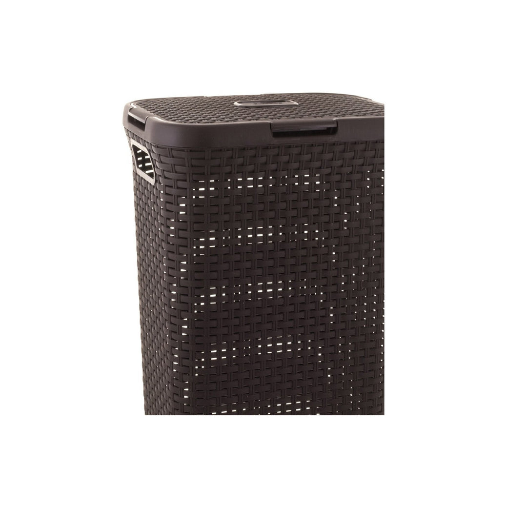 Curver Wäschekorb, durchbrochenes Design, 40L, dunkelbraun, Natural Style
