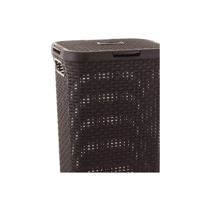 Curver Wäschekorb, durchbrochenes Design, 40L, dunkelbraun, Natural Style