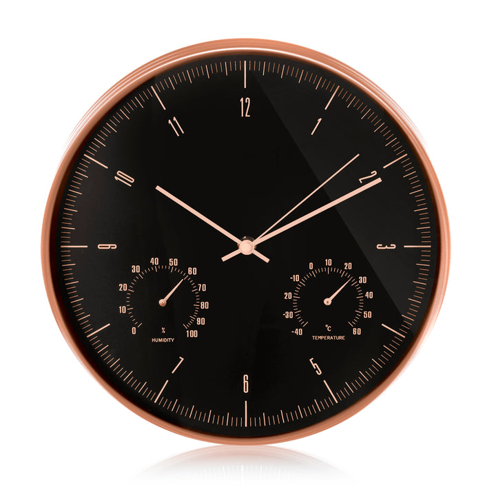 Wanduhr mit Thermometer und Hygrometer Termometer Messbereich: -40°C ~ +60°C