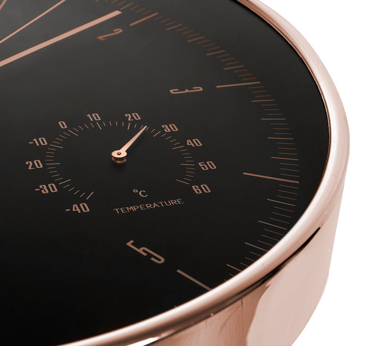 Wanduhr mit Thermometer und Hygrometer Termometer Messbereich: -40°C ~ +60°C