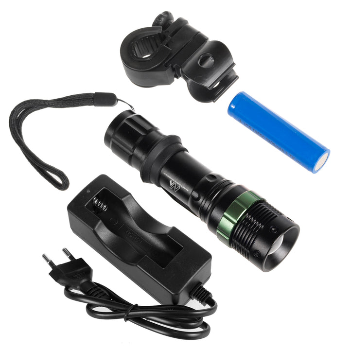 Maclean LED-Taschenlampe, Fahrrad, Ladegerät-Set, Cree 200 Lumen, MCE175