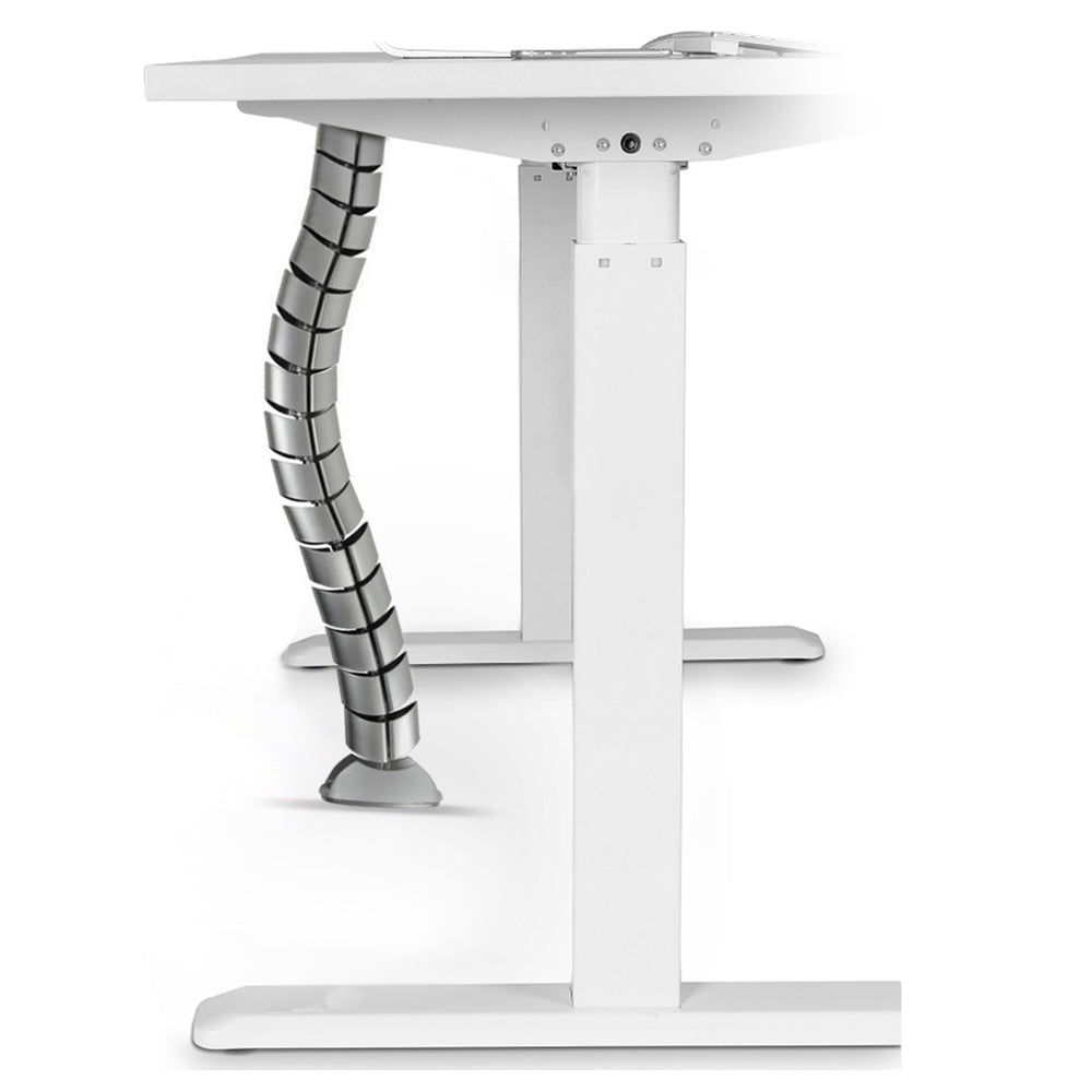 Organizer Kabelabdeckung für Maclean MC-768 S Schreibtisch, Silber 75cm