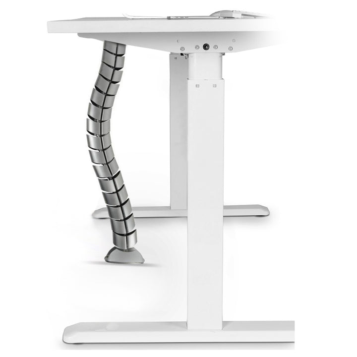 Organizer Kabelabdeckung für Maclean MC-768 S Schreibtisch, Silber 75cm