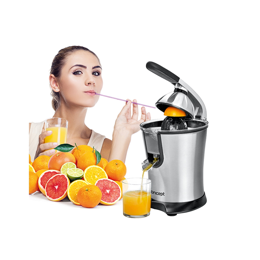 elektrische Zitruspresse hochwertig Edelstahl Hausgerät Hebelarm Concept bequem 750 ml